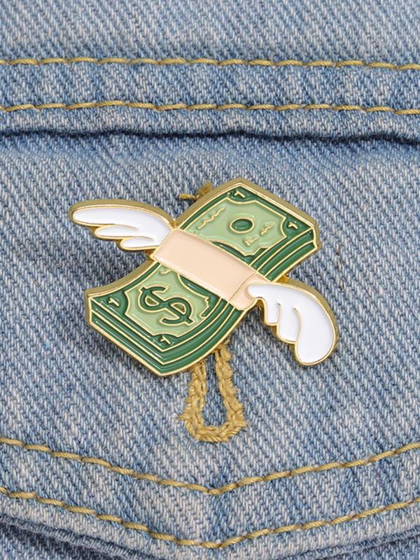 Cartoon Dollar Brooch, Cute Wing Design Brooch for Women & Men, Fashion Brooch for Party, Daily Clothing Decor, Trendy All-match & Exquisite Brooch for Gift