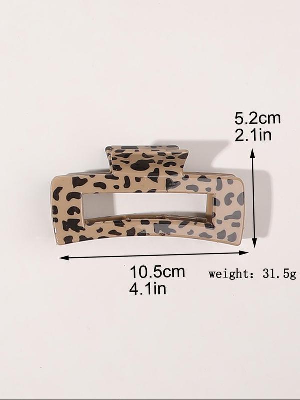 Fashion Leopard Pattern Hair Claws, Hollow Out Design Hair Claws, Casual Versatile Hair Accessories for Women & Girls