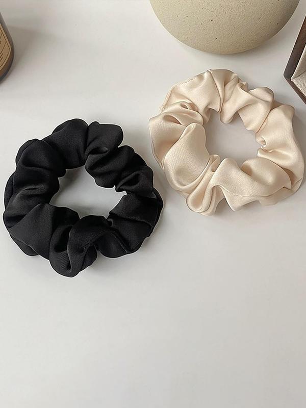 Minimalist Plain Hair Scrunchies, 4pcs Simple Design Solid Hair Tie, Women's Casual Versatile Hair Tie