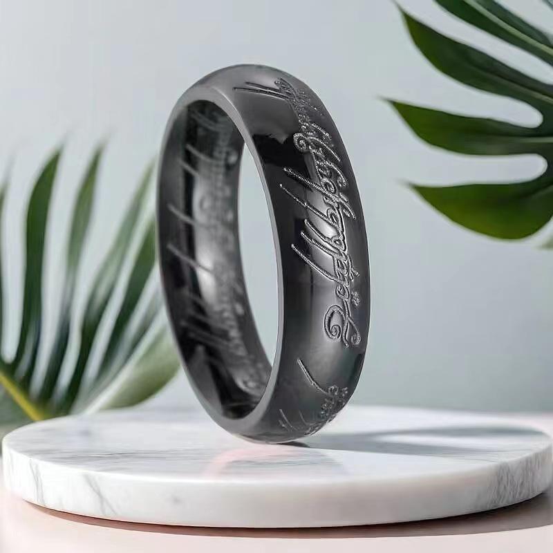 Unisex Magic Engraved Ring - Fade-Resistant Titanium Steel, US Size 6-12 A Perfect Gifts For Lovers, Friends, Boyfriends, Girlfriends, Wife, Husband, Thanksgiving, Independence Day, Holloween, Black Friday, Chrisatmas and New Year    w138