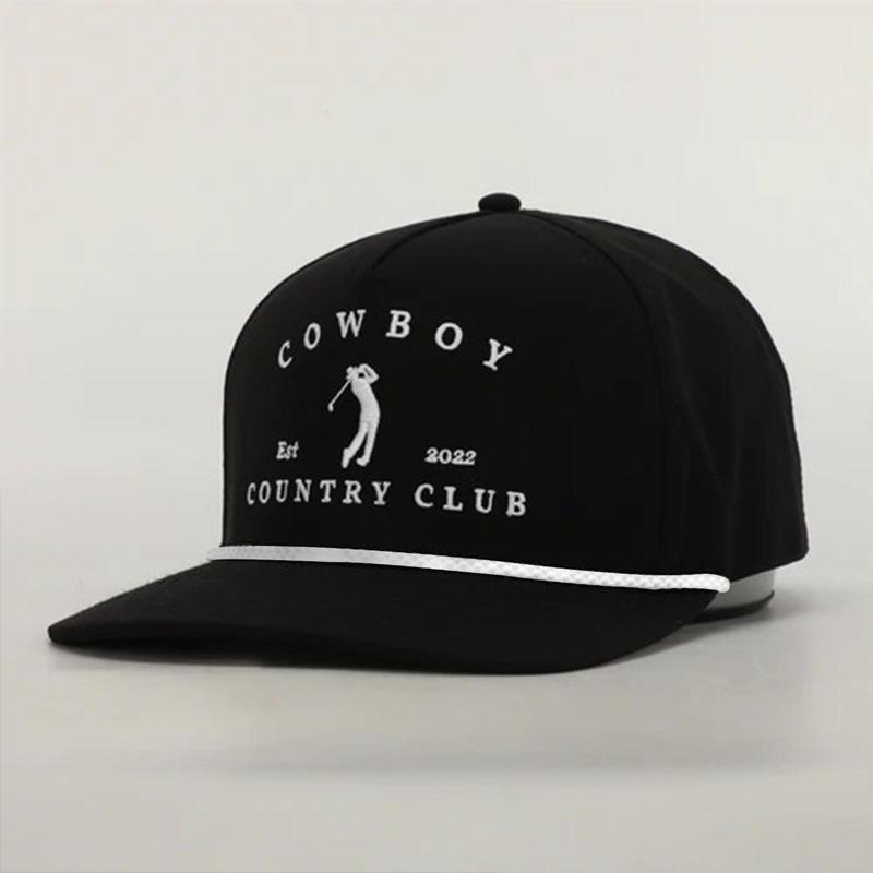 Cowboy Country Club Logo Roped Black Hat-Cowboy Country Club