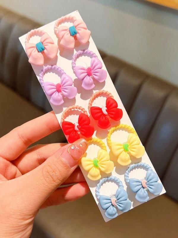 30pcs Women's Cute Cartoon Bowknot Design Hair Ties, Casual Trendy Elastic Multicolor Hair Ties, Fashionable Hair Accessories for Daily Use for Women & Girls