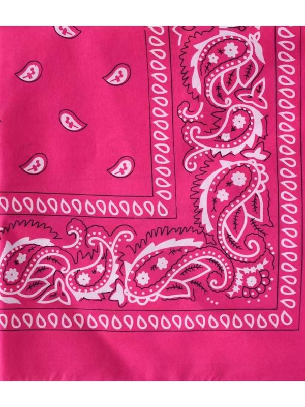 Paisley Pattern Square Headscarf, Men's & Women's Fashion Bandana Scarf, Casual Matching Hip Hop Accessories for Daily Used