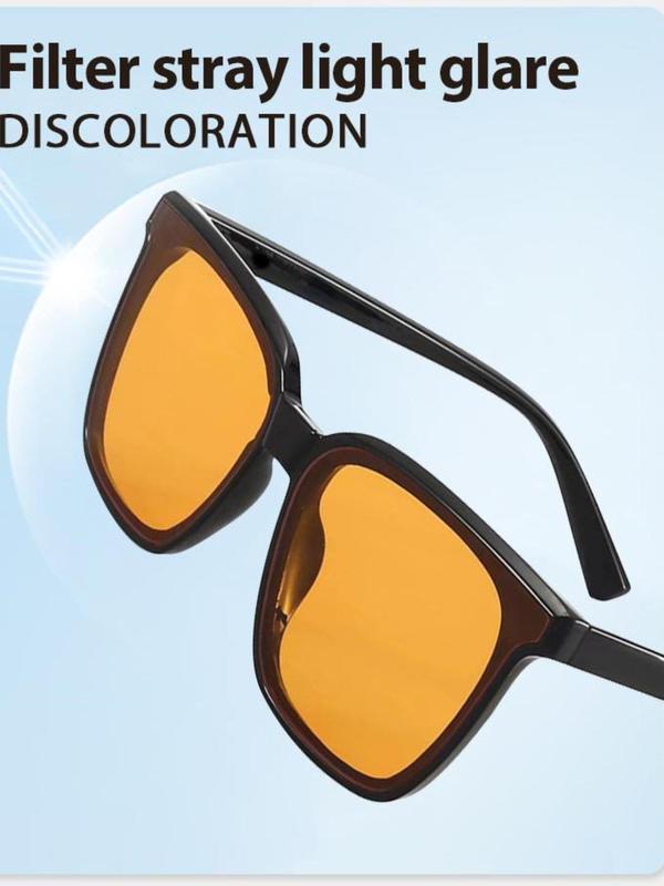 Unisex Simple Style Plain Color Sunglass Trends 2024, Trendy Square Frame Sunglasses for Sun Blocking, Fashion Glasses Accessories for Outdoor Activities