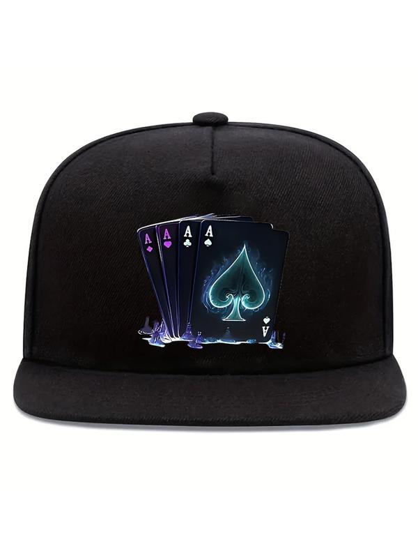 Unisex Street Trend Ace Of Spades & Letter Print Baseball Cap, Casual Trendy Baseball Hat, Fashionable Hat for Men & Women for All Season