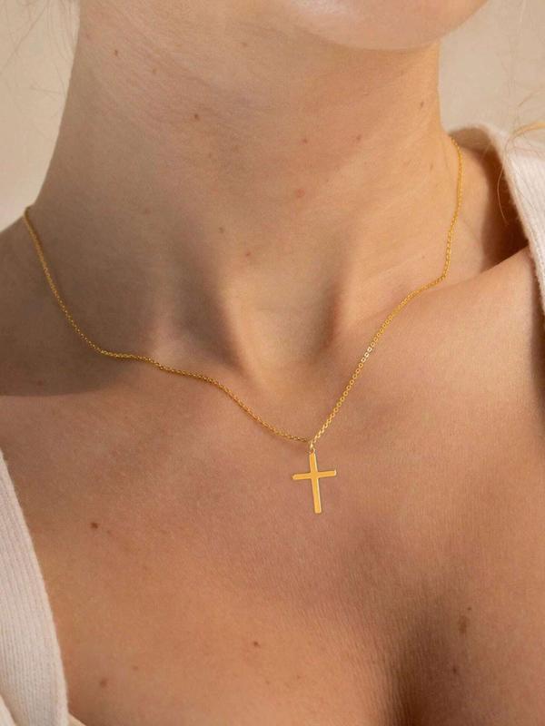 Cross Pendant Necklace for Women,  Fashion Jewelry for Party, Daily Clothing Decor, Trendy All-match & Exquisite Jewelry for Birthday Gift