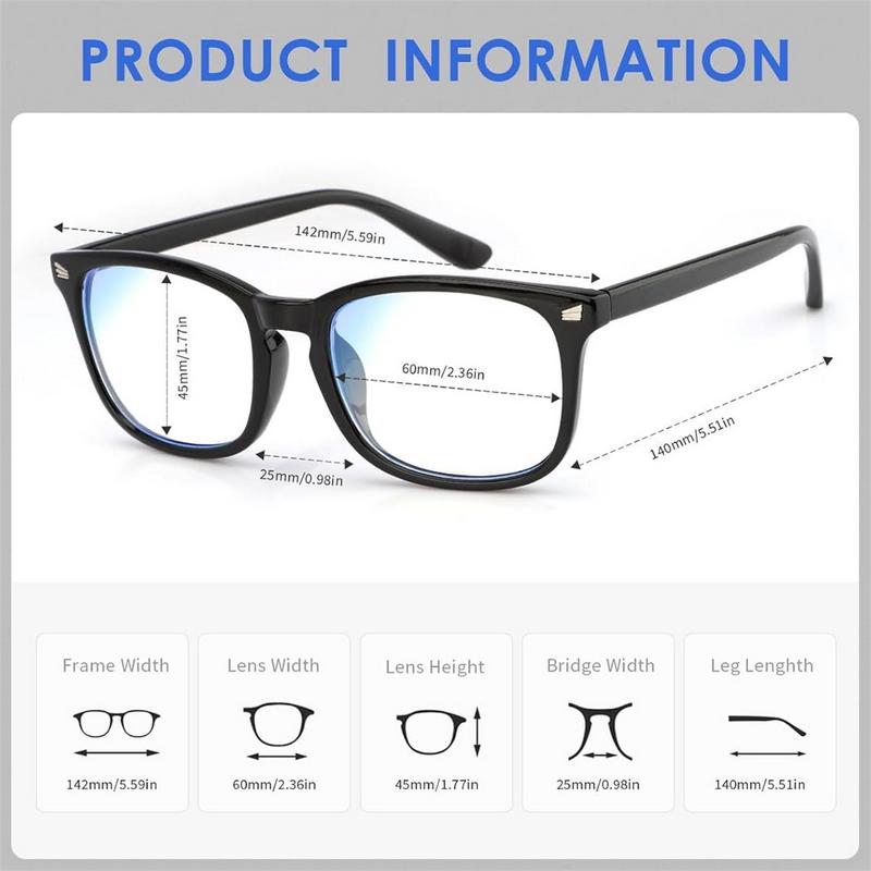 Blu-Ray Glasses, 2 Pack Blu-Ray Glasses Men, Anti Blu-Ray Eyeglasses