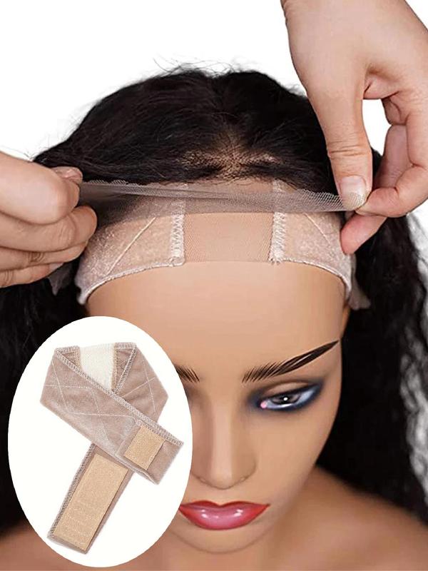 Women's Wig Grip Band, Adjustable Headband with Transparent Lace, Non Slip Velvet Wig Grip Band, Keeps Your Wigs and Head Scarves Secure