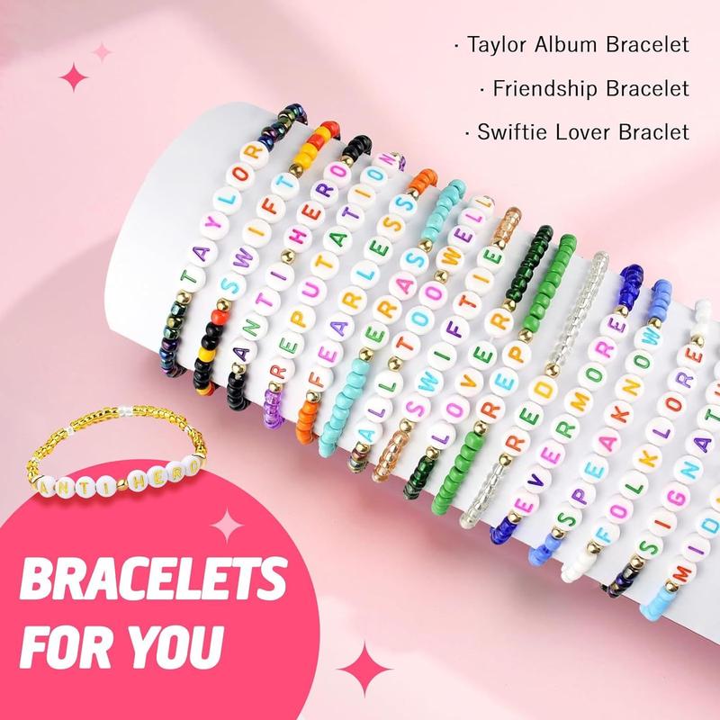 Friendship Bracelet Set 16-Piece Lover Album Tour Folklore Reputation Singer Friendship Musician Gift for Girlfriend and Fans