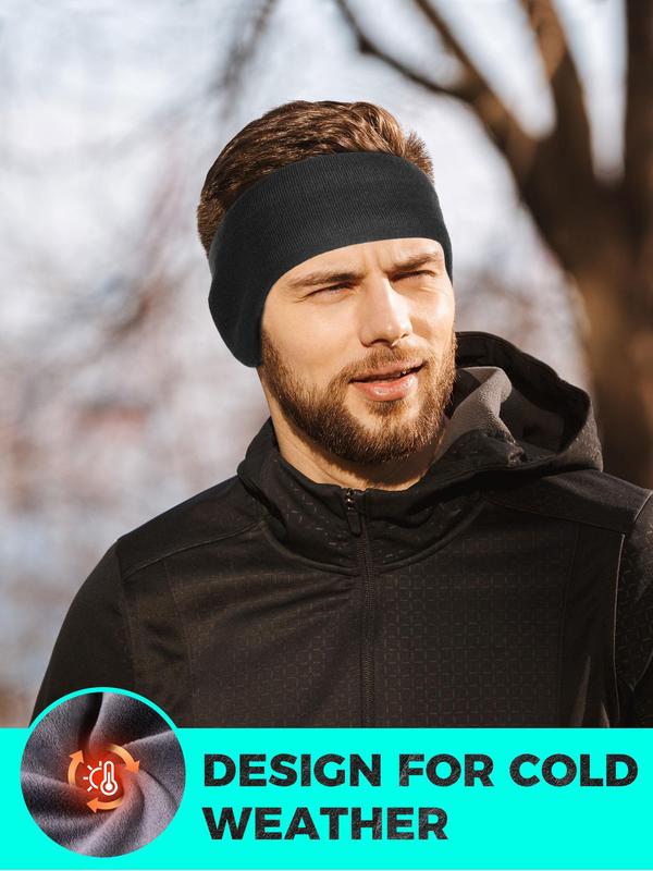 Solid Colordouble-layered  Hair Band, Winter Thermal Headband, Sports Ear Warmer, Outdoor Cycling Running Skiing Hiking Soft Elastic Bandana Sweatband