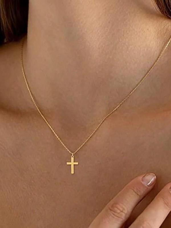 Cross Pendant Necklace for Women,  Fashion Jewelry for Party, Daily Clothing Decor, Trendy All-match & Exquisite Jewelry for Birthday Gift