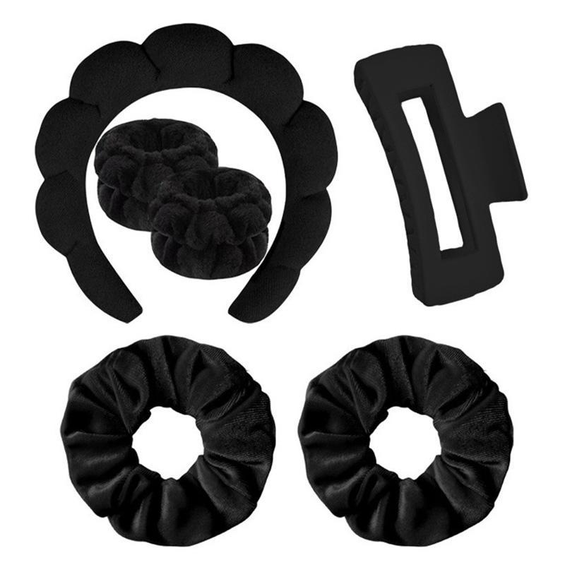 Hair Accessories for Women, 1 Count Cloud Shaped Hair Band & 2 Counts Elastic Hair Rope & 2 Counts Face Wash Wristband & 1 Count Hairpin, Heatless Styling Tools