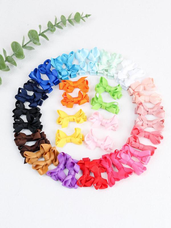 Summer Solid Color Bow Decor Hair Clip, Fashionable Hair Accessories for Women & Girls, Casual Versatile Kawaii Hair Accessories for Daily Wear