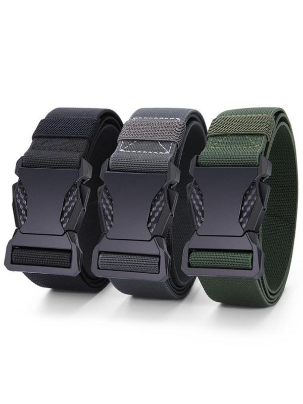 Men's Casual Plain Color Tape Belt, Quick Release Elastic Belt, Fashion Belt for Daily Clothing Decor, Trouser Belt for Men