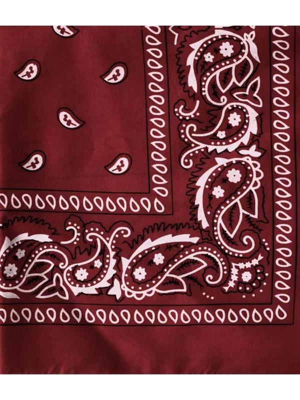 Paisley Pattern Square Headscarf, Men's & Women's Fashion Bandana Scarf, Casual Matching Hip Hop Accessories for Daily Used