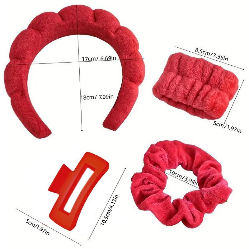 Hair Accessories for Women, 1 Count Cloud Shaped Hair Band & 2 Counts Elastic Hair Rope & 2 Counts Face Wash Wristband & 1 Count Hairpin, Heatless Styling Tools