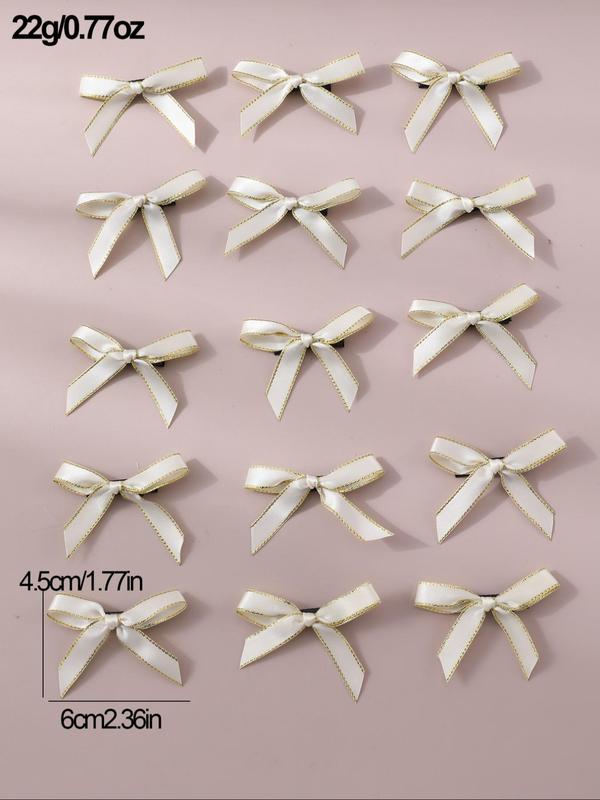 Sweet Bow Decor Hair Clips, 15pcs Cute Hair Accessories for Women & Girls, Plain Color Temperament Bangs Clip for Party, Daily Clothing Decor