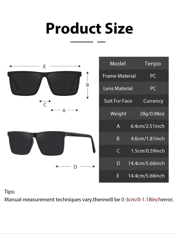 Unisex Simple Style Plain Color Sunglass Trends 2024, Trendy Square Frame Sunglasses for Sun Blocking, Fashion Glasses Accessories for Outdoor Activities