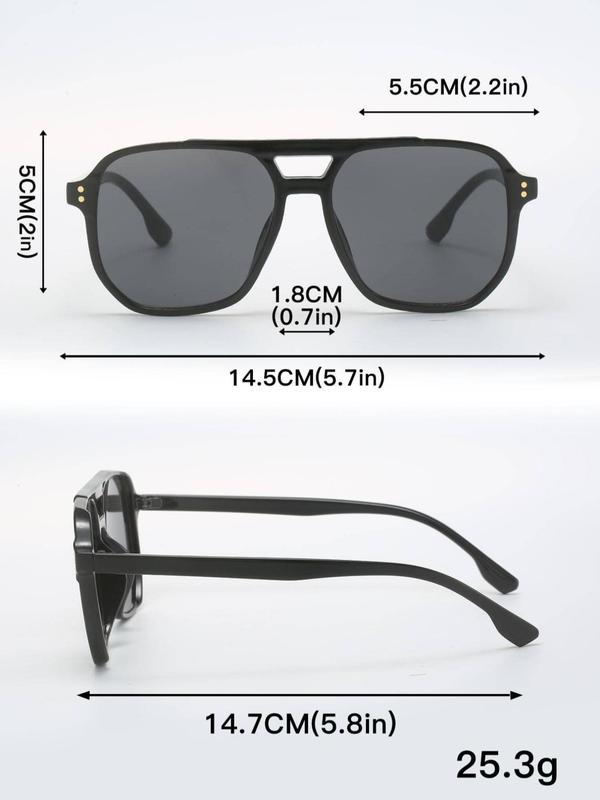 Unisex Vintage Square Frame Sunglasses, Trendy Casual Sunglasses for Travel Use, Fashion Accessories for Outdoor Activities