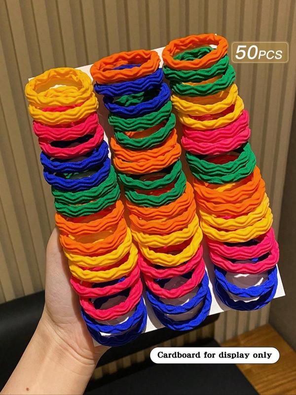 Solid Color & Colorful Hair Ties, High Elastic Hair Tie, Casual Simple Hair Accessories for Women & Girls, Minimalist Headwear Suitable for Thick Hair