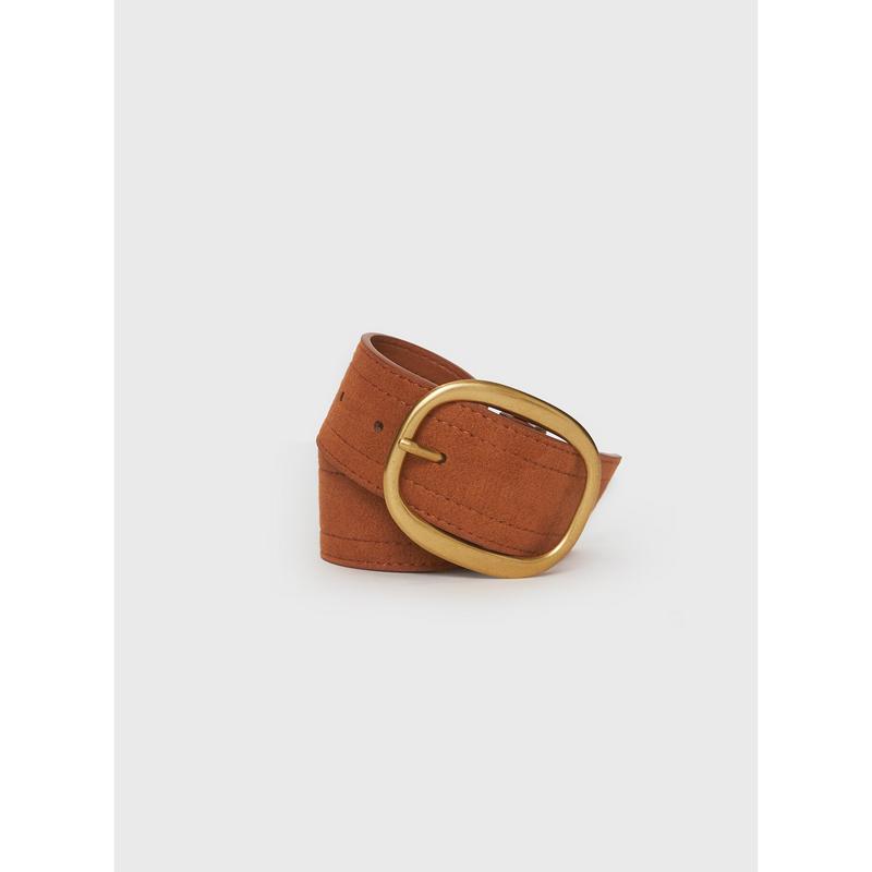 Sunbeam Faux Suede Belt Brown