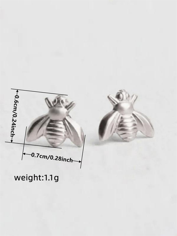 Women's Cute Bee Design Stud Earrings, 1 Pair Trendy Vintage Stud Earrings, Chic Retro All-match Jewelry As Gift for Girlfriend