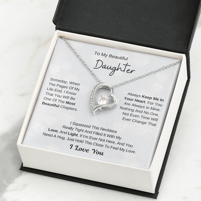 To my beautiful daughter -you are the most beautiful chapters of my life forever love necklace gift