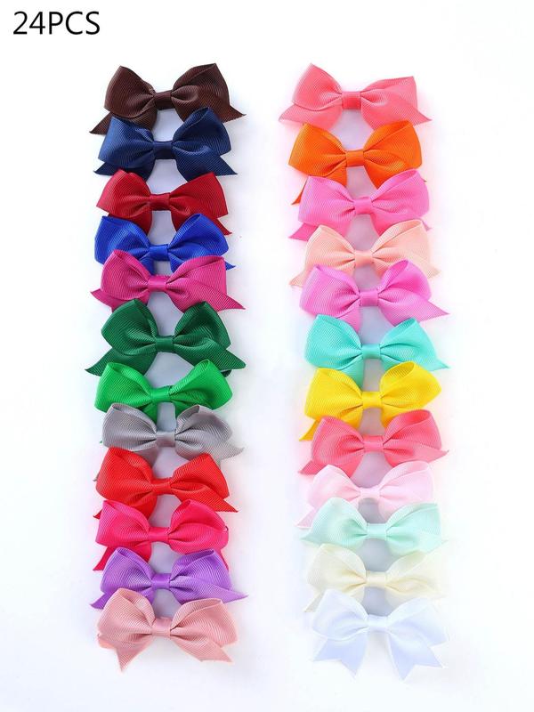 Summer Solid Color Bow Decor Hair Clip, Fashionable Hair Accessories for Women & Girls, Casual Versatile Kawaii Hair Accessories for Daily Wear