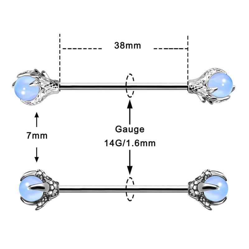 Oufer 14G Dragon Claw Industrial Barbell Industrial Piercing