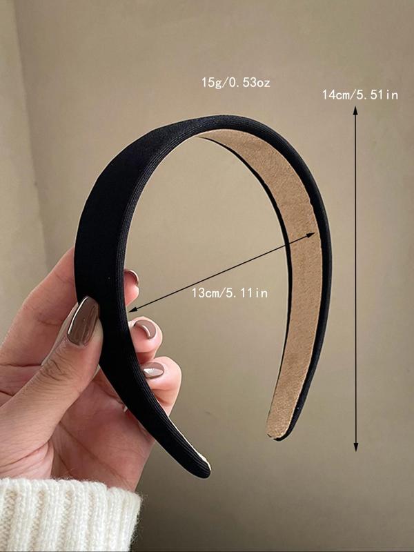 4pcs Simple Plain Wide Band Hair Hoop, Daily Versatile Fashion Hair Accessories for Women, Casual Versatile Hair Accessories for Daily Wear