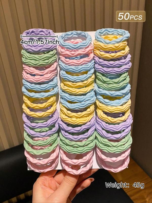 Solid Color & Colorful Hair Ties, High Elastic Hair Tie, Casual Simple Hair Accessories for Women & Girls, Minimalist Headwear Suitable for Thick Hair