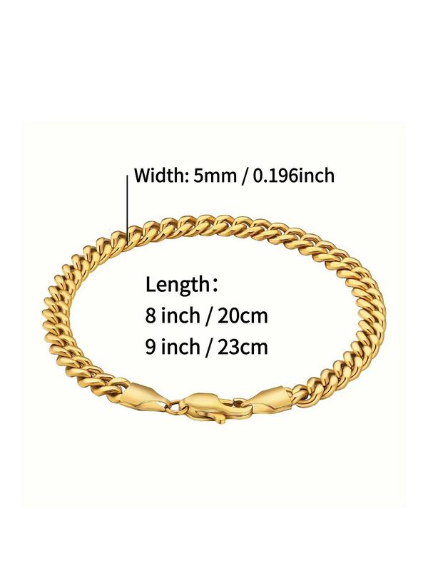 Simple Chain Bracelet, Fashionable Jewelry for Women & Men for Party, Daily Clothing Decor, Trendy All-match & Exquisite Jewelry for Birthday Gift