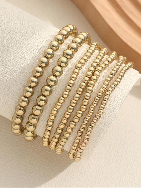 Fashion Beaded Bracelet, Casual Simple Plain Zinc Alloy Hand Jewelry for Women & Men, Style for Party, Daily Clothing Decor, Trendy All-match & Exquisite Jewelry for Gift