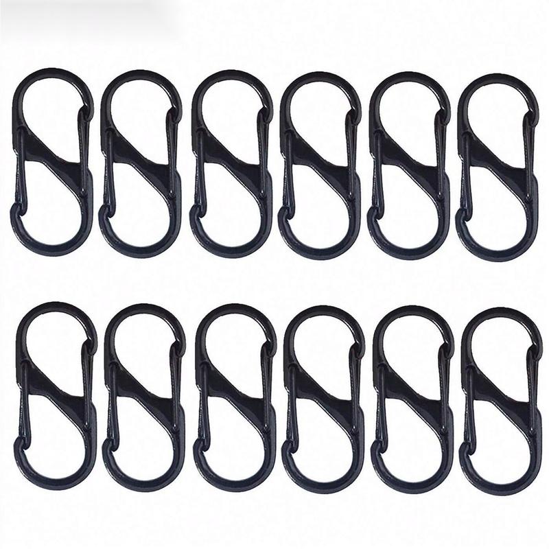 S-shaped Carabiner Clip, 12pcs Anti Theft Quick Disconnect Zipper Pull Locks for Backpack, Double-ended S-shaped Snap Chain Keychain Accessories