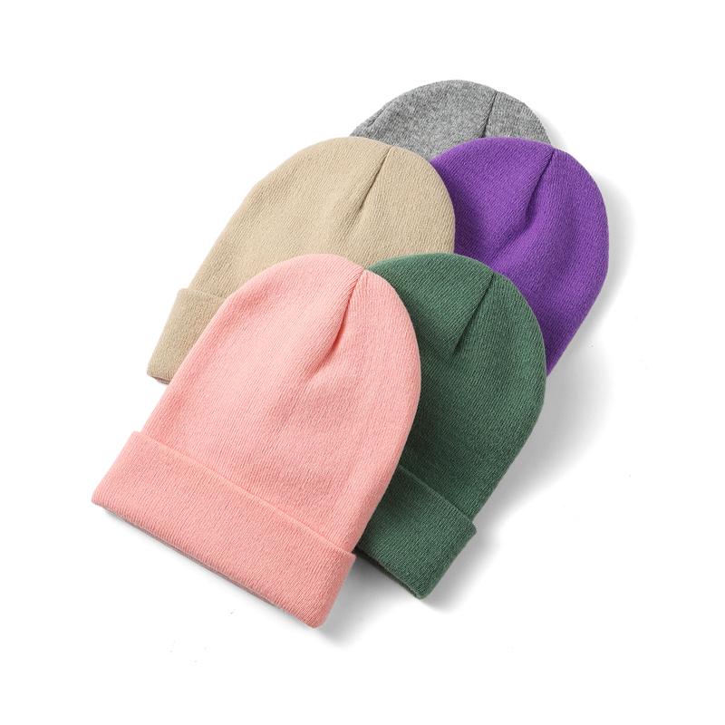 Solid Color Knit Hat Beanie Hats Warm Cozy Knitted Cuffed Skull Cap for Men Women Unisex - 15 Colors