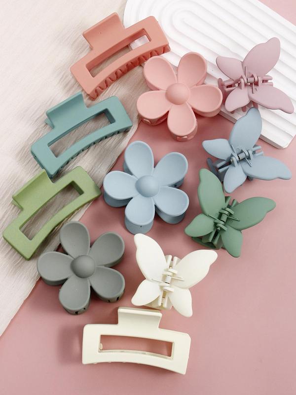 Flower & Butterfly Summer Style Hair Claws, Hollow Out Design Casual & Versatile Hair Accessories, Women's Minimalist Trendy Headwear for Party and Daily Life