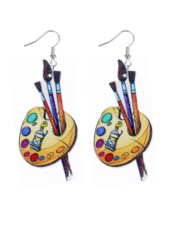 Cute Cartoon School Themed Dangle Earrings, Fashionable Jewelry for Women, Daily Clothing Decor, Trendy All-match & Exquisite Jewelry for Birthday Gift