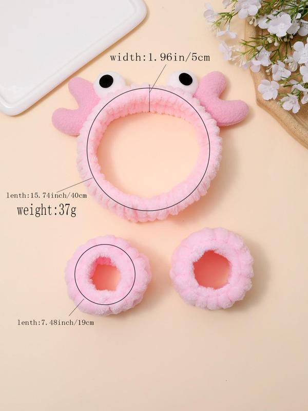 Cute Crabs Design Hair Band & Wristbands, Trendy Moisture Absorption Hair Band & Wristbands, Funny Hair Accessories Set