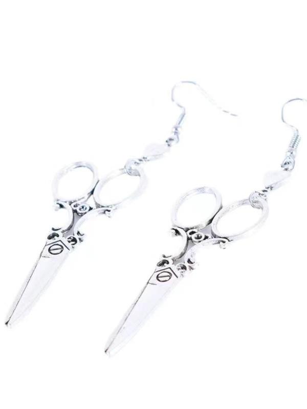 Hear Scissors Shaped Dangle Grunge Earrings, 1 Pair Creative Alloy Ear Matching Jewelry for Women, Simple Y2k Style Vintage Fashion Streetwear Goth Accessories for Party, Club