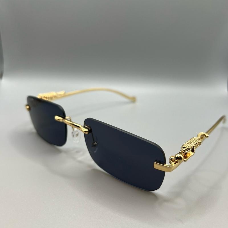 Gold Frame Tiger Sunglasses Multi Colors Rimless Shades Outdoor Indoor All season Uv400  protection Sunglasses For Men And Women.