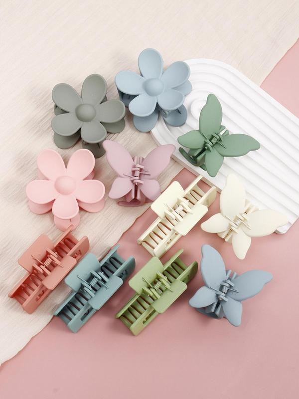 Flower & Butterfly Summer Style Hair Claws, Hollow Out Design Casual & Versatile Hair Accessories, Women's Minimalist Trendy Headwear for Party and Daily Life