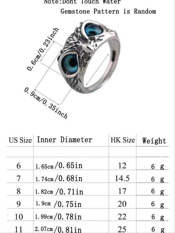 Unisex Casual Trendy Cute Owl Design Ring, Elegant Fashionable Ring, Men & Women Jewelry Accessories For Daily & Party