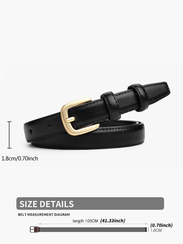 Plain Fashion Buckle Decorative Belt, Skinny Belt for Women Girls