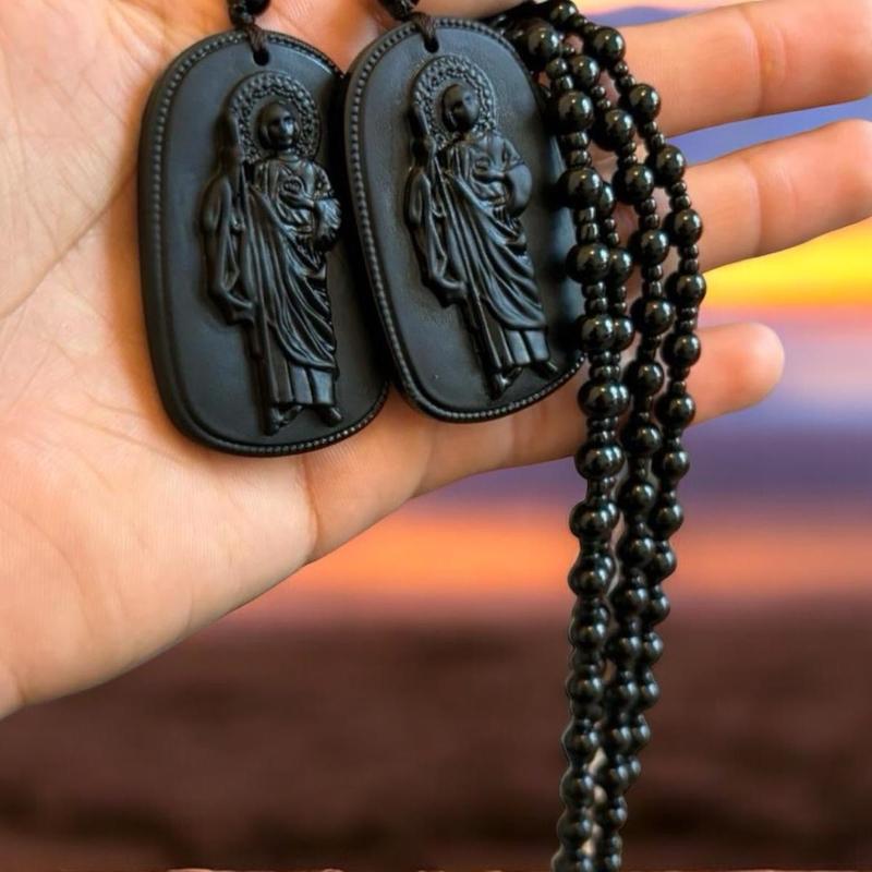 handmade san judas rosary necklace