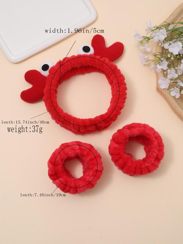 Cute Crabs Design Hair Band & Wristbands, Trendy Moisture Absorption Hair Band & Wristbands, Funny Hair Accessories Set