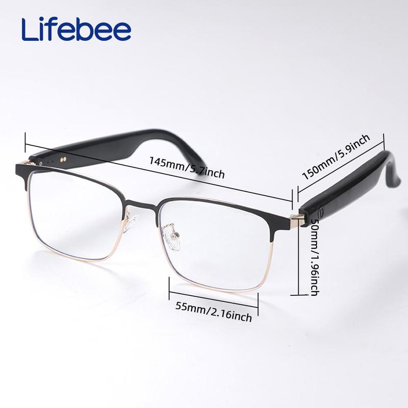 LIFEBEE Lifebee Intelligent Wireless Color Changing Glasses, Fashionable Multifunctional Smart Glasses, Anti Blue Light Glasses for Indoor & Outdoor