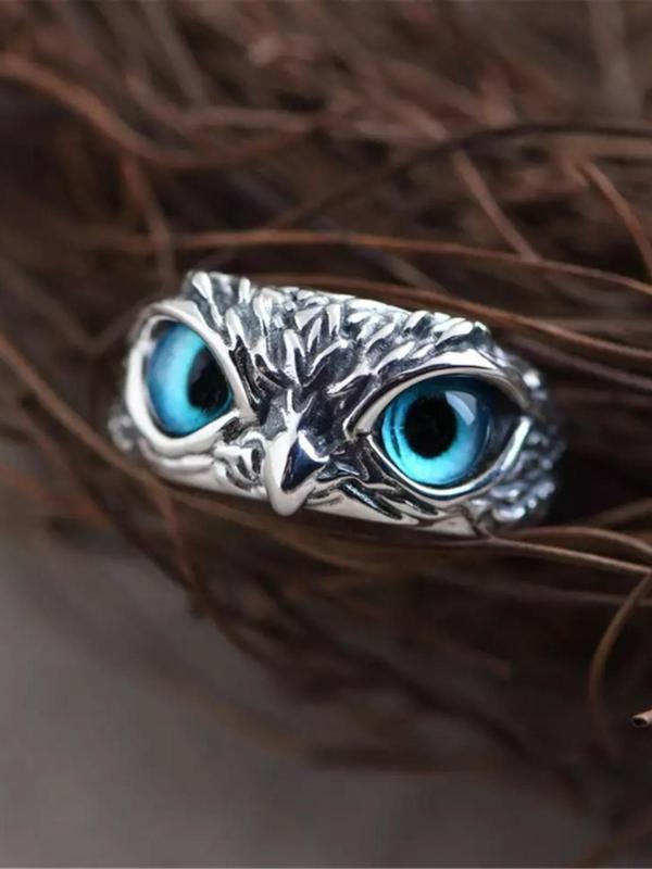 Unisex Casual Trendy Cute Owl Design Ring, Elegant Fashionable Ring, Men & Women Jewelry Accessories For Daily & Party