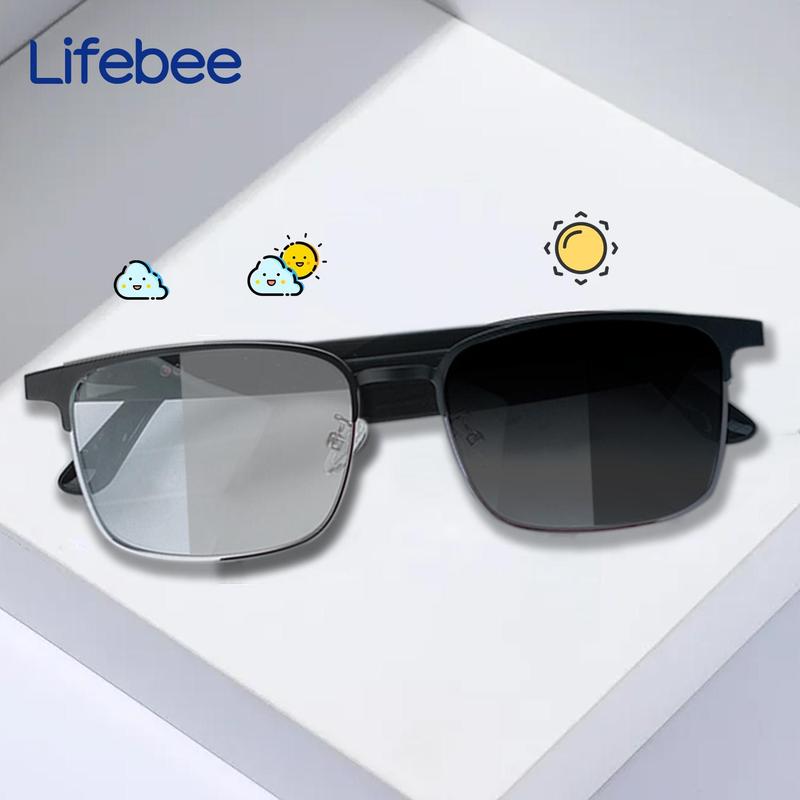 LIFEBEE Lifebee Intelligent Wireless Color Changing Glasses, Fashionable Multifunctional Smart Glasses, Anti Blue Light Glasses for Indoor & Outdoor