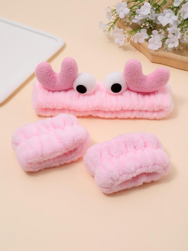 Cute Crabs Design Hair Band & Wristbands, Trendy Moisture Absorption Hair Band & Wristbands, Funny Hair Accessories Set