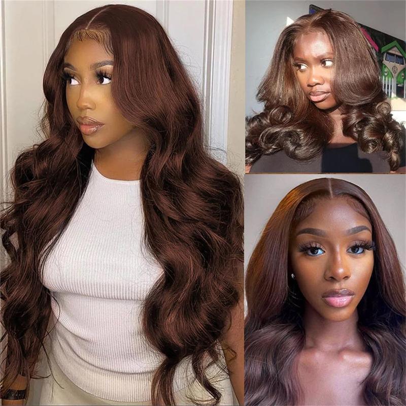 West Kiss Ready Go Glueless Wig Dark Brown Color Body Wave 7x4 Closure Wig Pre Cut Lace Glueless Human Hair Wigs Pre Plucked 7X5 Closure Wig For Women